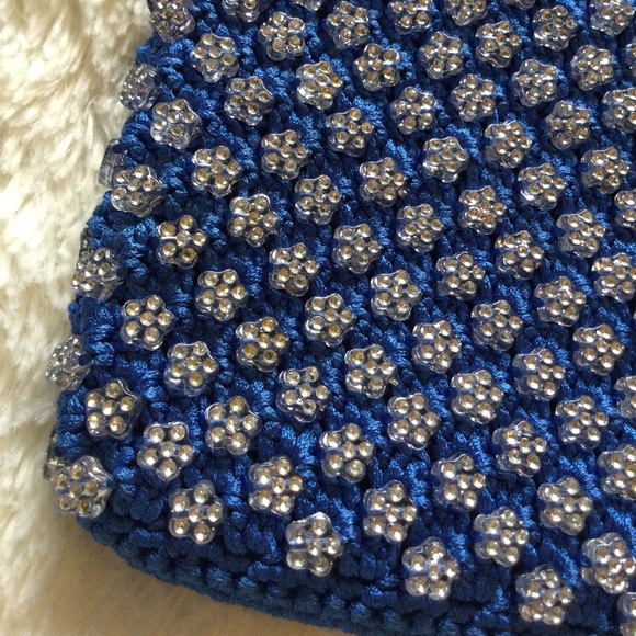 💎5xHP!💎Hand Beaded Crystal Flowers Crossbody Bag - Picture 6 of 9